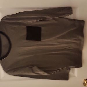 COPY - Big kid  green cotton long sleeve pocket thsirt